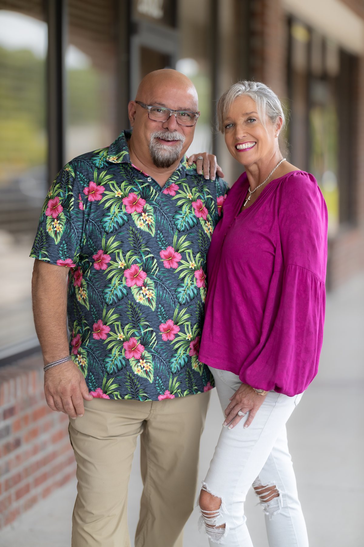 Dr. Simone Simaan, D.C., with his wife Kristie, outside the practice in Jacksonville, NC
